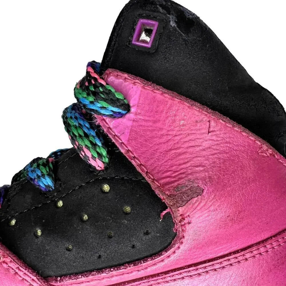 Jordan Flight SC-1 Leather Sneakers Girls Size 13C Hot Pink/Black - Picture 12 of 13